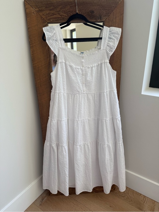 Old Navy Dresses & Skirts - Old Navy White Tiered Cotton Maxi Sundress with Flutter Sleeves